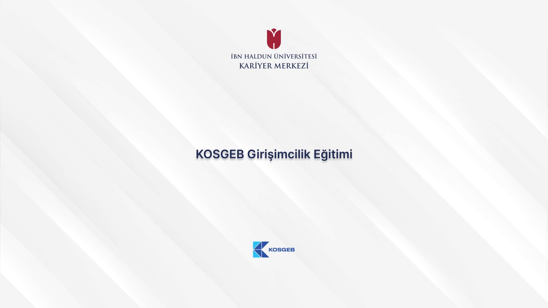 KOSGEB Entrepreneurship Training