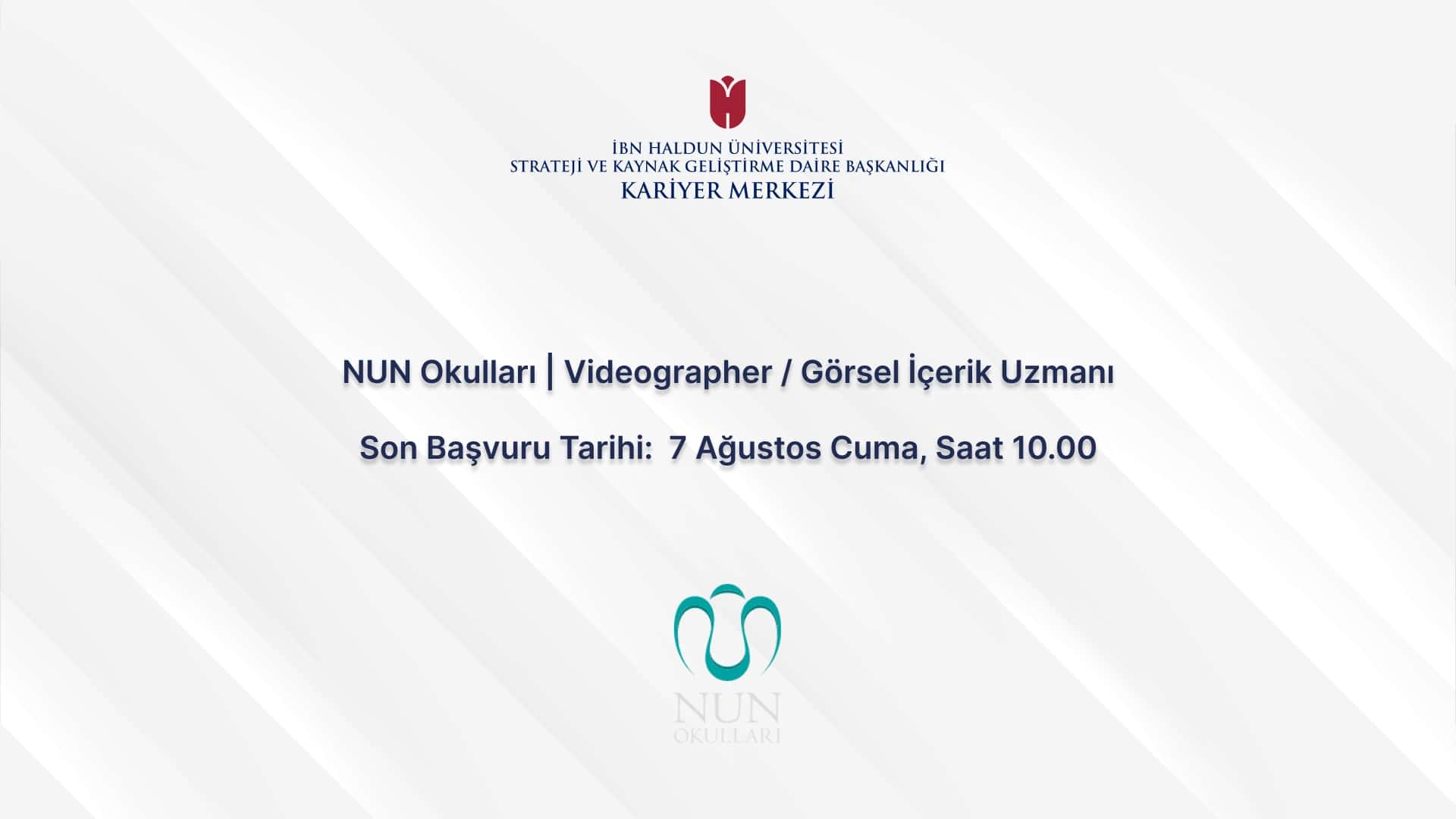 NUN Okulları | Videographer / Görsel İçerik Uzmanı
