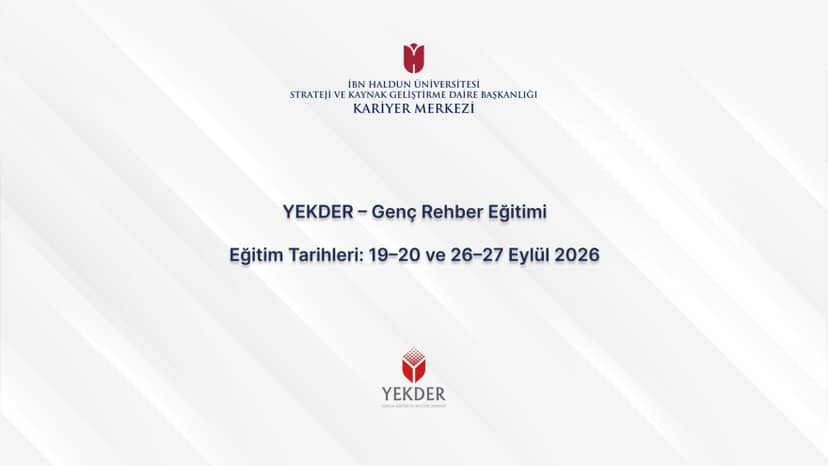 YEKDER – Genç Rehber Eğitimi Başvuruları Başladı!
