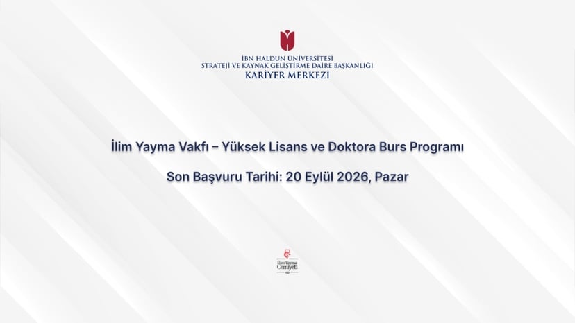 İlim Yayma Foundation – Master’s and PhD Scholarship Program