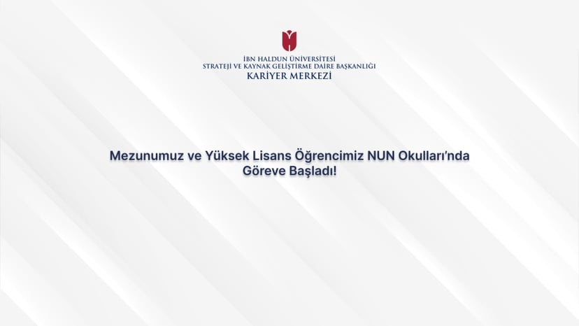 Our Alumnus and Graduate Student Started Their New Roles at NUN Schools