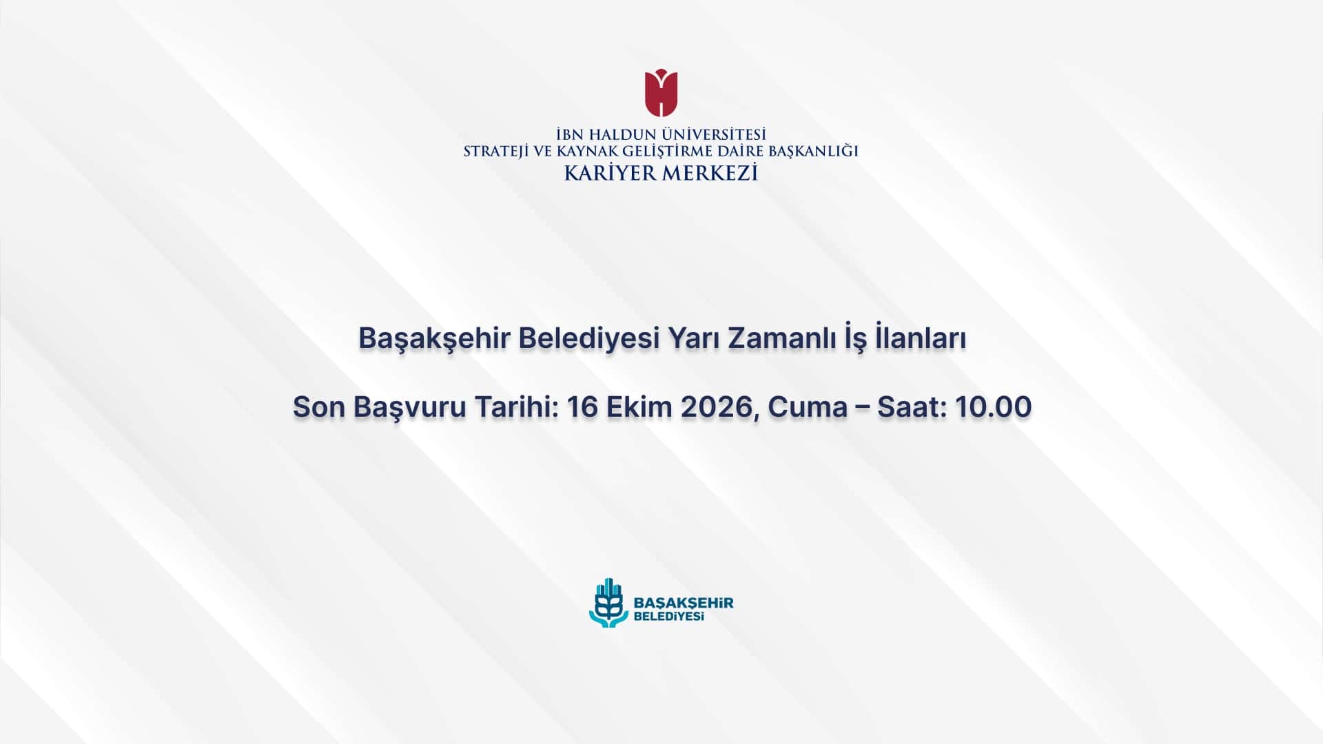 Başakşehir Belediyesi Yarı Zamanlı Çalışma İlanları